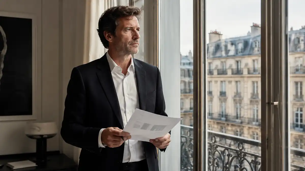 Dirigeant préparant une prise de parole premium